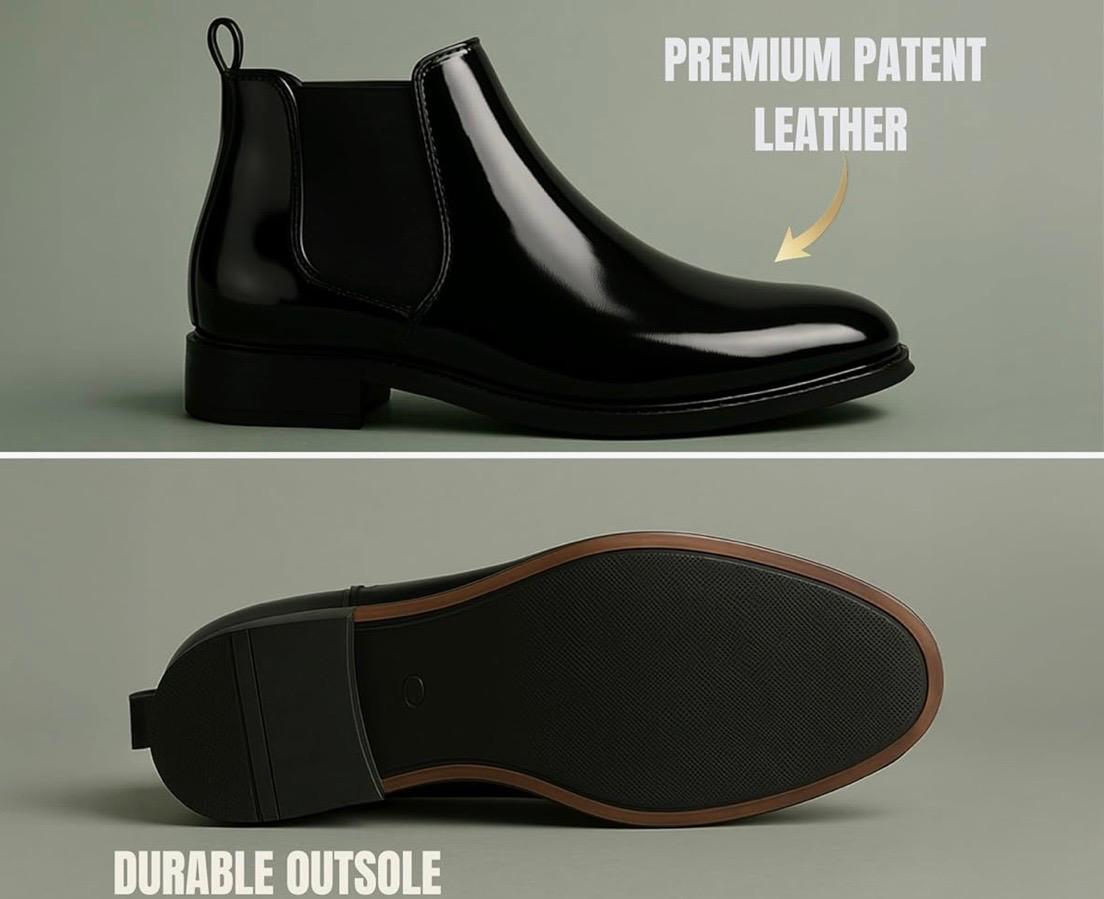 kraasa men's slip on fashion chelsea boots